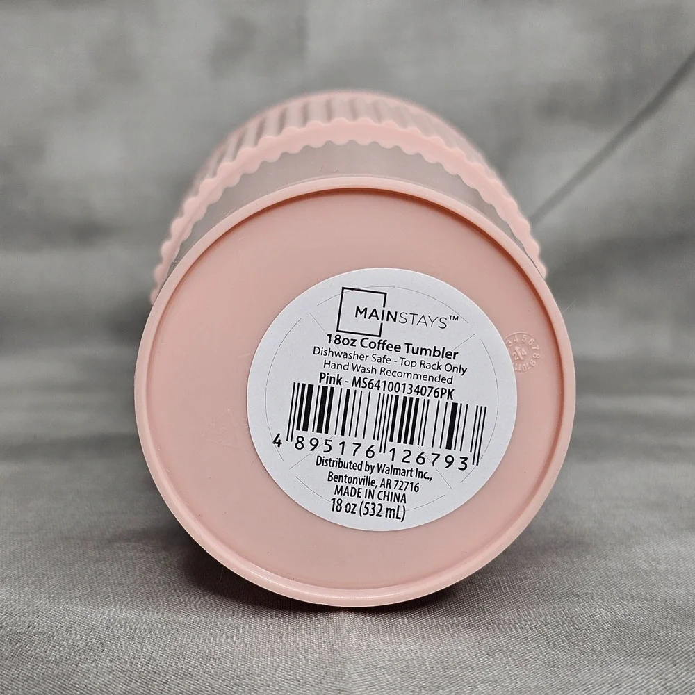 LOT OF 14 - Plastic 18 oz Coffee‎ Tumbler w/Lid - PINK - NEW